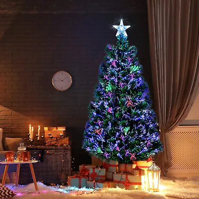 £25.89 • Buy 4ft Pre-Lit Fiber Optic Artificial Christmas Tree W/Multicolor Led Lights & Star