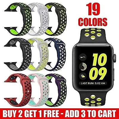 $7.75 • Buy For Apple Watch IWatch Sports Band Strap Series 8 7 6 5 4 3 2 SE 38 40 42 44 45
