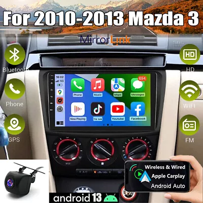 For Mazda 3 2010-2013 Android 13 Apple CarPlay Stereo Radio Head Unit GPS Navi • $197.99