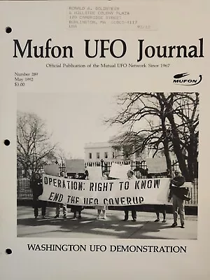 MUFON UFO Journal Mutual UFO Network Magazine #289 May 1992 • $11.99