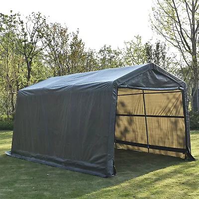 10/15Ft Outdoor Carport Canopy Portable Shelter Garage Steel Tent Storage Shed • $199.99