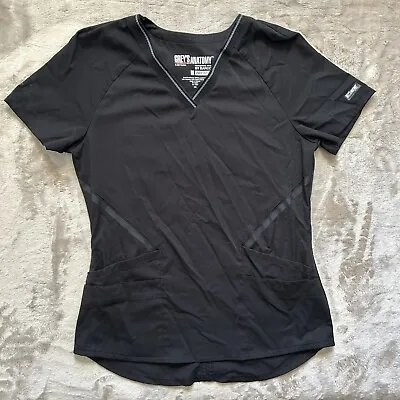 $5 • Buy Greys Anatomy Shirt Womens Extra Small Black White Barco Work Wear Scrubs Ladies