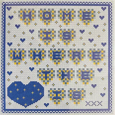 £18.99 • Buy Elephant House - Blue Hearts Small Pillow - Counted Cross Stitch Kit (Q365)