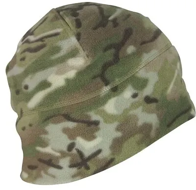 Mens Recon Watch Fleece Hat ID Panel Beanie Headwear Army Camo • £7.99