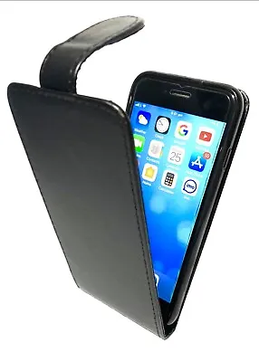 Good Quality Black Up Down Leather Flip Case Vertical Cover For IPhone & Samsung • £6.98