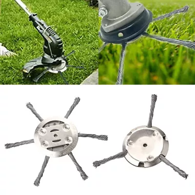 6 Grass Strimmer Head Trimmer Brush Steel Wire Wheel Garden Weed Blade Accessory • $17.99