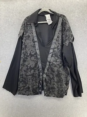 California Costumes Men’s Pirate Shirt Black Gray Size Large • $17.50