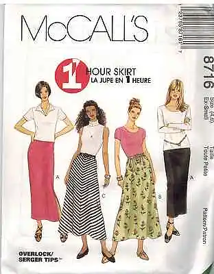 8716 UNCUT McCalls SEWING Pattern Misses 1 Hr A Line Straight Skirt EASY OOP FF • $4.89