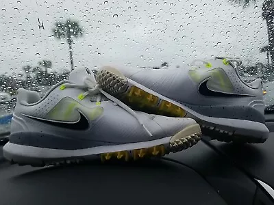 Nike Tiger Woods Limited TW14 Men’s Sz 10.5 White Volt Golf Shoes 652627-100 • $65