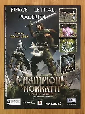 Champions Of Norrath PS2 Playstation 2 2003 Print Ad/Poster Official EverQuest • £14.24