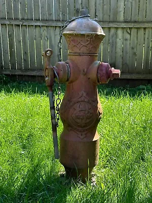 $350 • Buy Antique Fire Hydrant By Chapman Valve With Wrench Tool And Chain As Pictured
