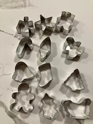 Vintage Pastry / Small 1  Cookie Cutter Set Of 12  Christmas Themes • $8.50