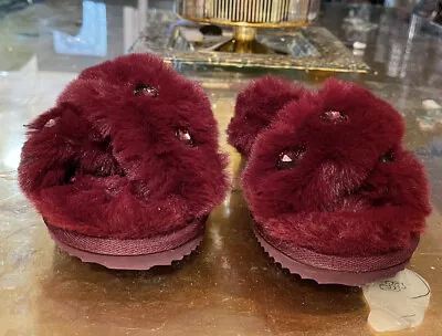 Michael Kors Faux Fur Jeweled Slipper Sz 7M • $32