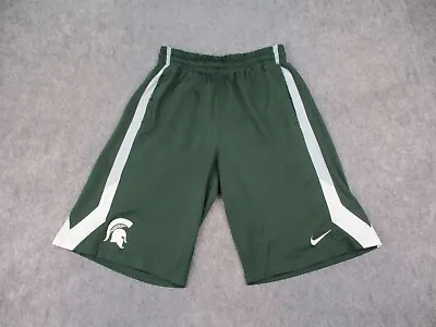 Michigan State Spartans Shorts Mens Medium Green Nike Dri Fit Athletic Gym MSU • $15.99