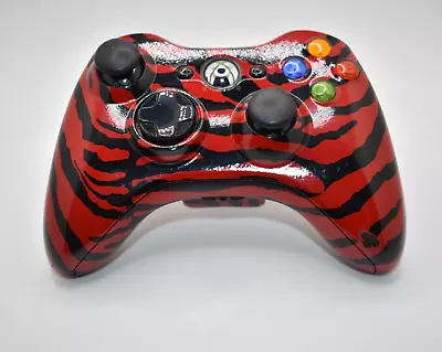 Microsoft Xbox 360 Controller Red Zebra Print - No Battery Cover • $14.99