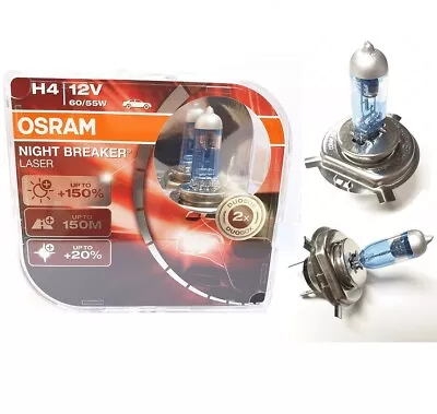 OSRAM Night Breaker LASER NEXT GEN. H4 60W 55W Duo Box Set Of 2 64193NL 2 Lamps • $22.35