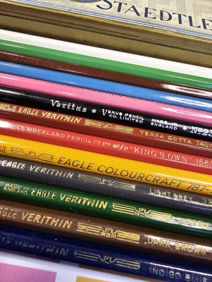 £9.99 • Buy Berol Verithin - Mixed Coloured Pencils New And  Used ,Mars Tin , 13 Pencils 