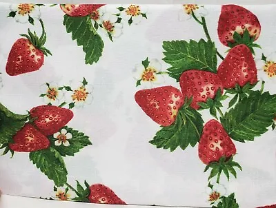 Textured Printed Fabric Tablecloth 60 Round(4-6 Ppl)FRUITSSWEET STRAWBERRIESBM • $27.99