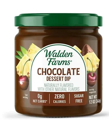 Walden Farms Chocolate Dessert Dip 12 Oz Jar Set Of 2. Zero Sugar Zero Calories • £14.45