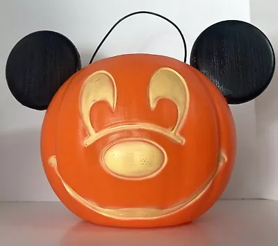Disney MICKEY MOUSE HALLOWEEN PUMPKIN Trick Or Treat Candy Bucket/Pail/Blow Mold • $24.95