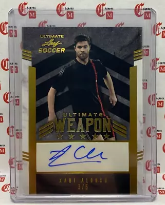 Xabi Alonso - AUTO /5 GOLD - BAYERN LEVERKUSEN - 2022 Leaf Ultimate GOLD Soccer • $185.79