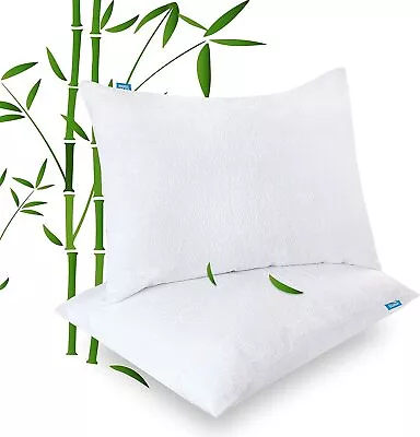 Waterproof Pillow Protector 100% Bamboo Terry Pillowcase Covers 2 Pack All Sizes • $17.99