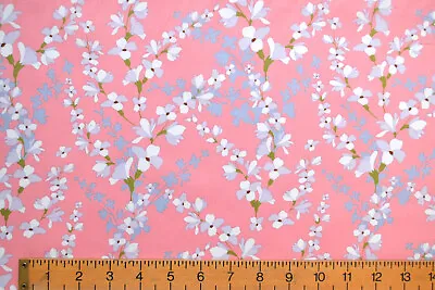 FLORAL COTTON FABRIC Rose & Hubble Vintage Floral Ditsy Flower POPLIN MATERIAL • £3.75