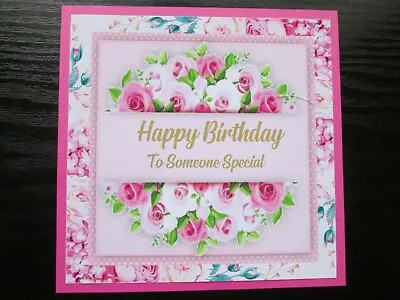 £1.30 • Buy 2 X HAPPY BIRTHDAY TO SOMEONE SPECIAL------ FLORAL Card Toppers  