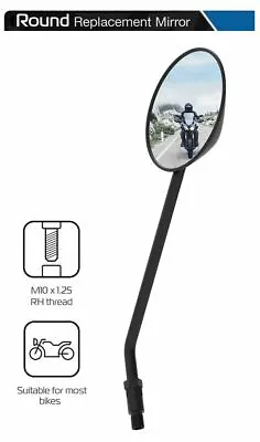 KAWASAKI ZZR1400 Oxford Round Motorcycle Rearview Mirror Glass Right Side 10mm • £15.99