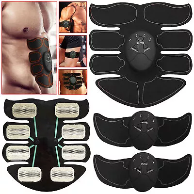 Rechargeable EMS ABS Stimulator Toning Belt Abdominal Muscle Trainer Toner Belt • £8.75