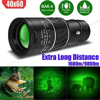 New Day&Night Vision 40X60 HD Optical Monocular Hunting Camping Hiking Telescope • $11.95