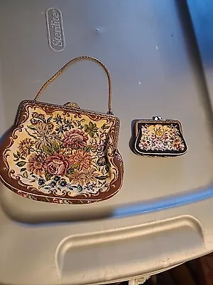 Vintage Set Of Floral Purse & Coin Purse • $33