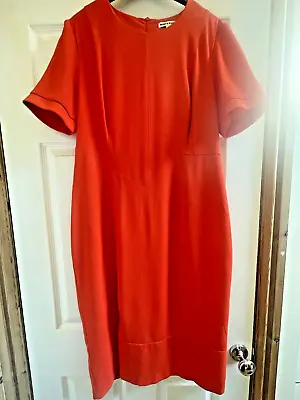 Gorgeous Orange Pencil Wiggle Dress Mad Men Style Retro Whistles Size 14 • £15