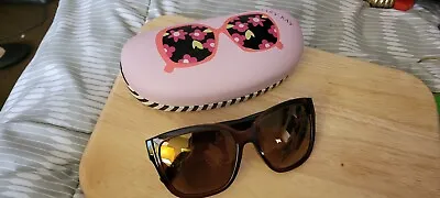 MARY KAY Sunglasses Brown With Gold Accents And Adorable Sunglass Case • $31.49