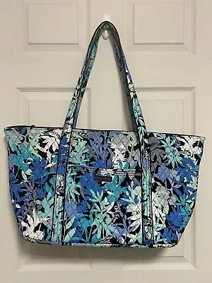 Vera Bradley Miller Tote Large Travel Weekender Bag Blue Design • $24.99