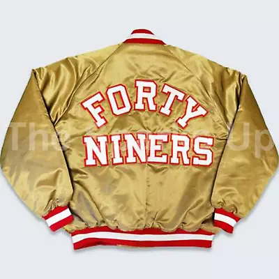 NFL San Francisco 49ers Starter Vintage 80s NFL Gold Bomber Satin Jacket • $72.09