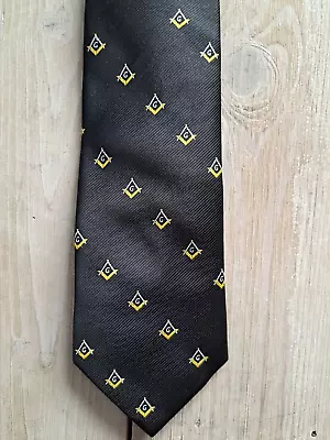 Vtg Masonic Navy Blue Square & Compass C.J. Andrews Men's Polyester Neck Tie • $19.95