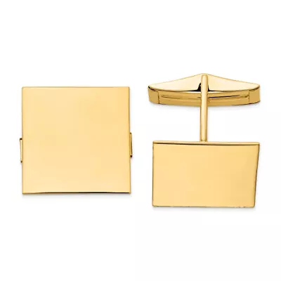 14K Yellow Gold Mens Square Cuff Links • $1072