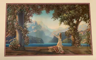 Robert Atkinson Fox Dawn Antique Lithograph Maxfield Parrish Style Print Framed • $45