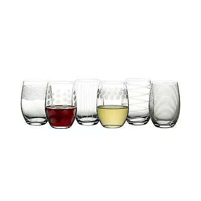 Mikasa Cheers Stemless Etched Wine Glasses Fine European Lead-Free Crystal ... • $138.99