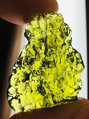 Certified Raw Moldavite Pendant Necklace From Czech Republic Impact Glass 34CT • $3.54