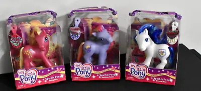 My Little Pony FRIENDSHIP BALL SPARKLE PONY Forsythia Denim Blue & Rainbow NEW • $31.99