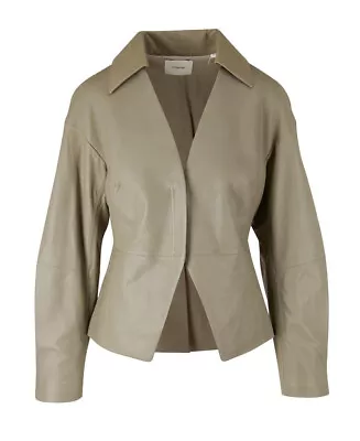 $995 Vince Womens Leather Jacket XS Sage Supple Leather Cinched Shirt Jacket • $242.99