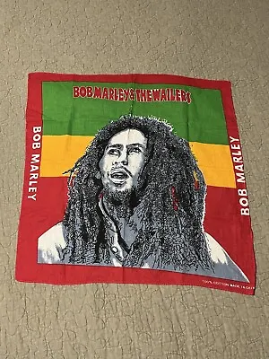 VINTAGE 1980s 1990s Bob Marley Bandanna Flag Rasta Scarf Reggae Jamaica • $18.90