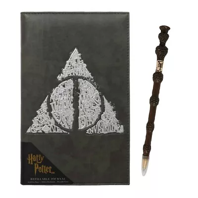 Harry Potter Deathly Hallows Embossed Journal With Elder Wand Pen • $29.95