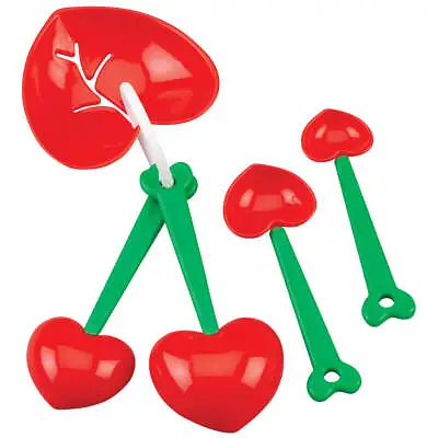 Cherry Measuring Spoons With Egg Separator By Chef's Pride • $11.79