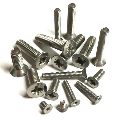 £4.85 • Buy M3 M4 M5 M6 A2 Stainless Steel Pozi Countersunk Machine Screws Posidrive Bolts
