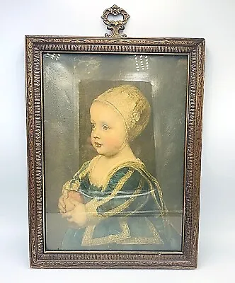 Antique Framed Baby Stuart Print Anthony Van Dyck Victorian Nursery Art  • $65