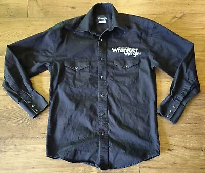 Wrangler Western Shirt Mens Small Black Pearl Snap Western Rodeo Ranch  • $17.76