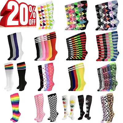 £15.43 • Buy Women's Knee High Colorful Pattern Fashion Socks Warm Stocking Leg Warmers